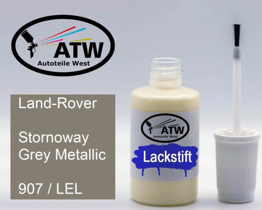 Land-Rover, Stornoway Grey Metallic, 907 / LEL: 20ml Lackstift, von ATW Autoteile West.